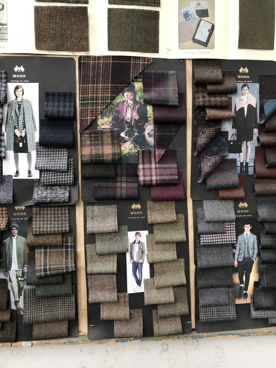 BlackonSilveruk's tweet photo. Good to return to @AbrahamMoonSons to introduce our client Katie Williams @Threadgoldldn to the range of superb fabrics. Always a treat & special thanks to John, Martin & Caroline for looking after us so well. We will be back soon! #british #woolmill https://t.co/TEkOUgJ88S