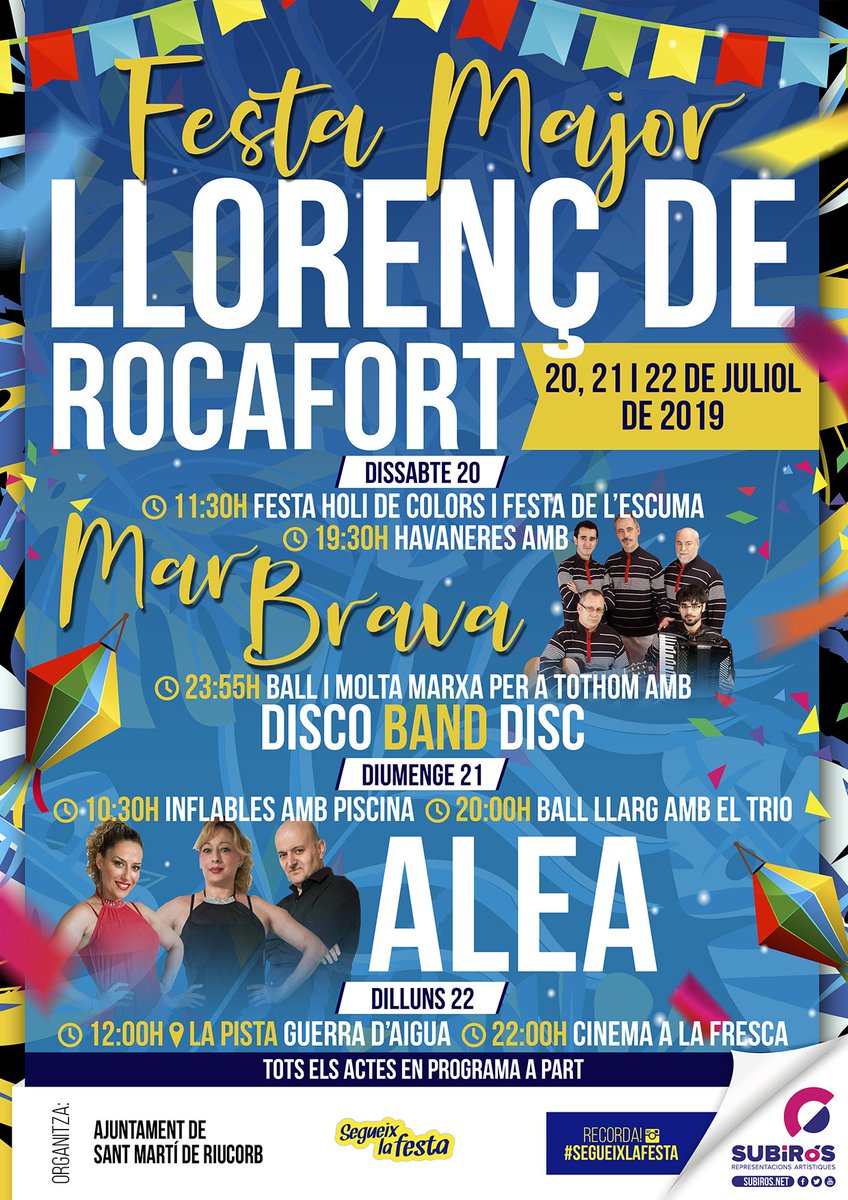 Seguim un altres cap de setmana #atope amb les millors #festes!
 US HI ESPEREM!!!
 #festamajor2019 #aspavilquepassenkintos #nitjove #segueixlafesta
facebook.com/SUBiROSReprese…