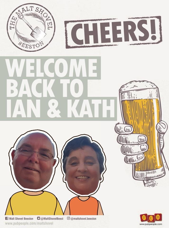 WELCOME BACK to Ian &amp; Kath, who return to the Malt Shovel after 15 months away 🍻 Pop in for a pint and say hi