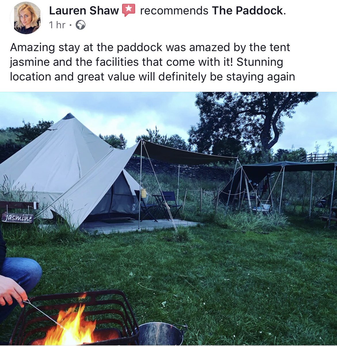 thepaddock_vnu's tweet photo. Thank you for taking the time to leave us a review. 🙋🏻‍♀️ @cool_camping @glampsites @glampingly @glampingstays #belltent #glamping #glampsite #lancashire #ramsbottom https://t.co/gQROUzPwpO