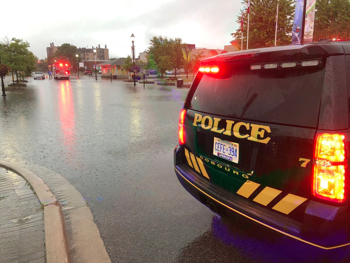 NT_pfisher's tweet image. A few areas of flooding in Cobourg. One street was closed and a few campers surrounded by water in Victoria Park Campground