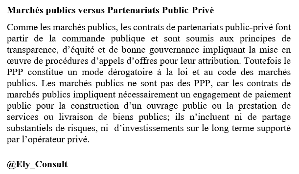 Ely_Consult's tweet photo. Marchés publics versus Partenariats Public-Privé https://t.co/jAegwW7y6d