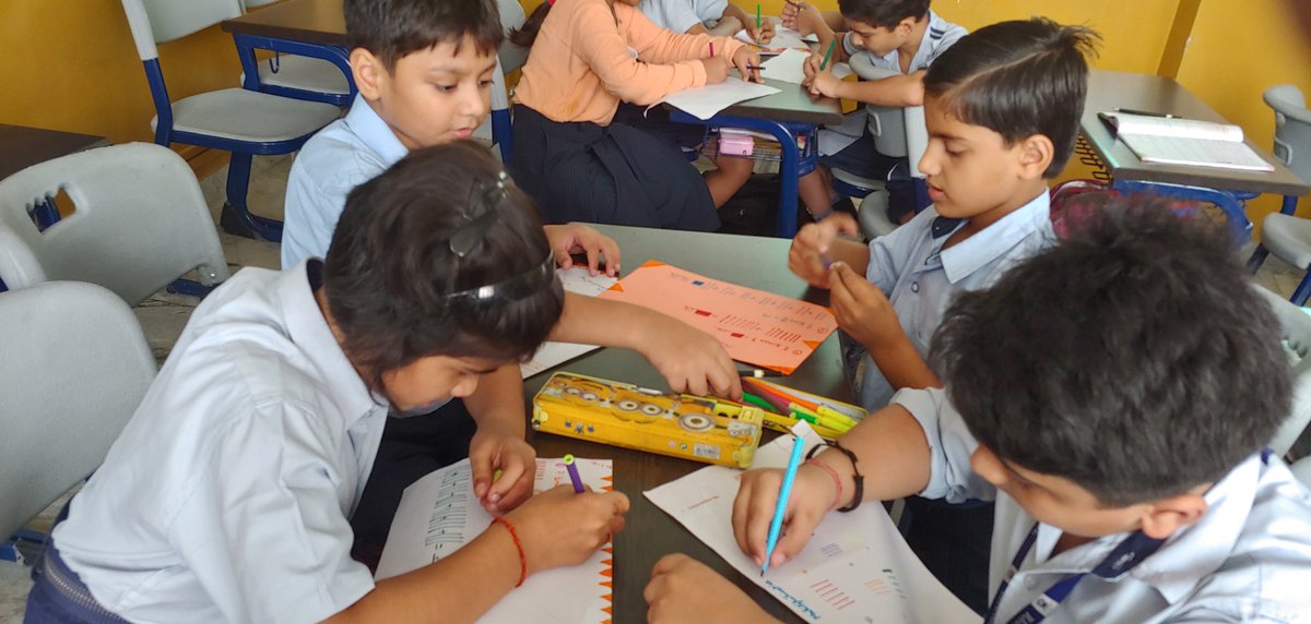 koyelishahid's tweet photo. In early 1990 Leslie Steffe proposed the counting scheme children use to assimilate multiplication into their mathematical knowledge. Here 4th graders are engrossed in #multiplicationasrepeatedaddition. @supritichauhan @nehasingh_shash @SujataPurkayas3 @shalini0147 https://t.co/BS068fy0w8