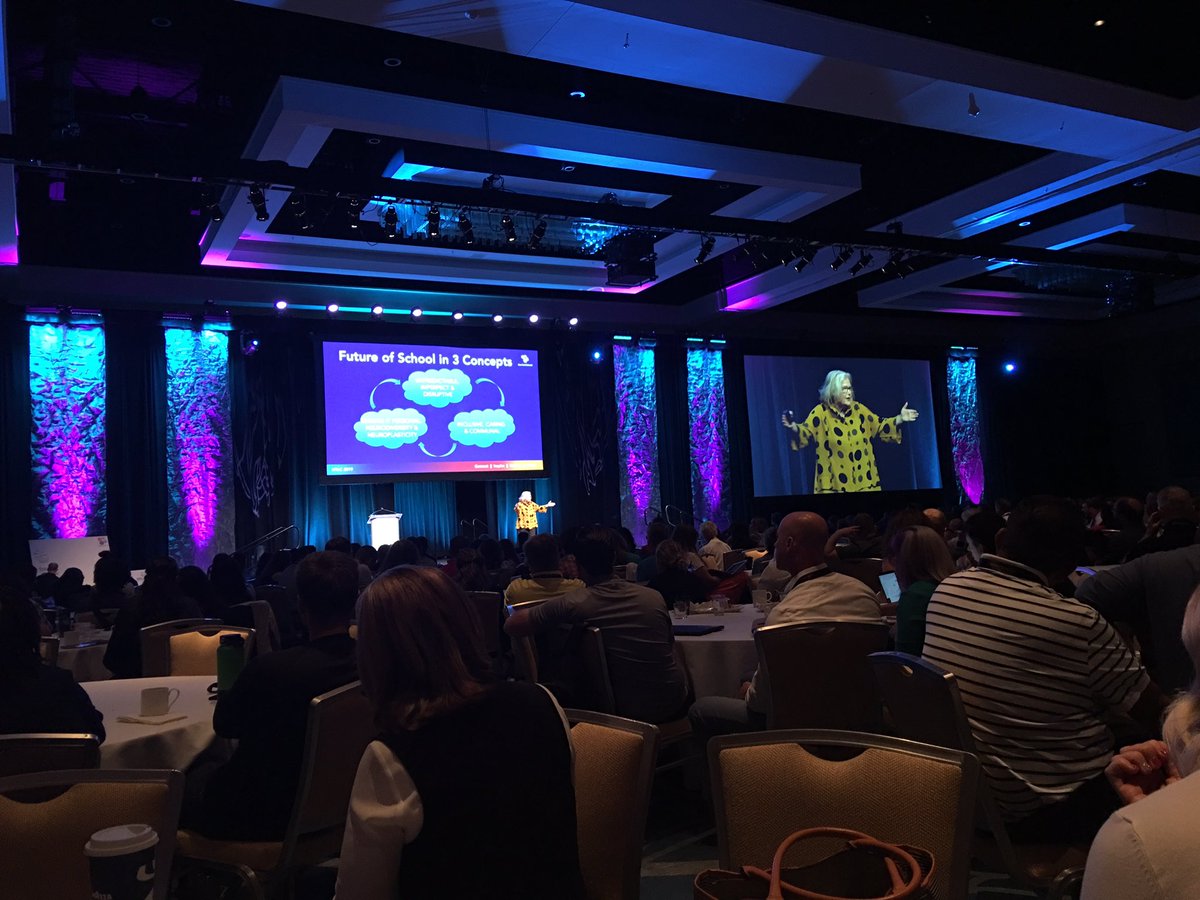 Smartiesn2nd's tweet photo. “If we don’t disrupt, we enable the status quo.” @LydiaDobyns @newtechnetwork #NTAC19 #betheshift #withinourreach #relationships #reimagineschool https://t.co/D2hXY6nA9J
