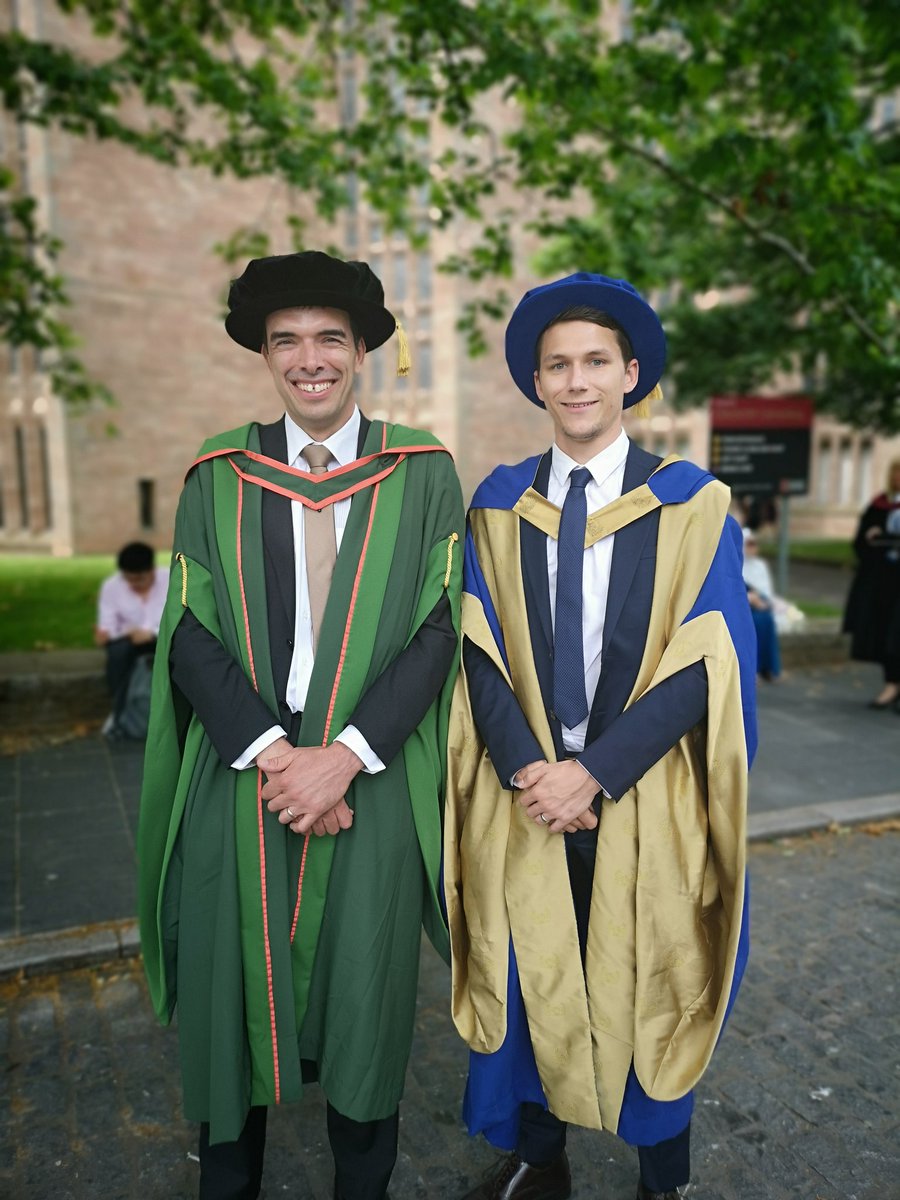 CameronHill13's tweet photo. Part of the silly hat gang now! Great day graduating from @CovUni_SELS, and it was a special touch to receive my award from one of my supervisors Prof. Rob James. Could not have done it without @grainne__rose either! #PhDone https://t.co/tKFPpcDu0w