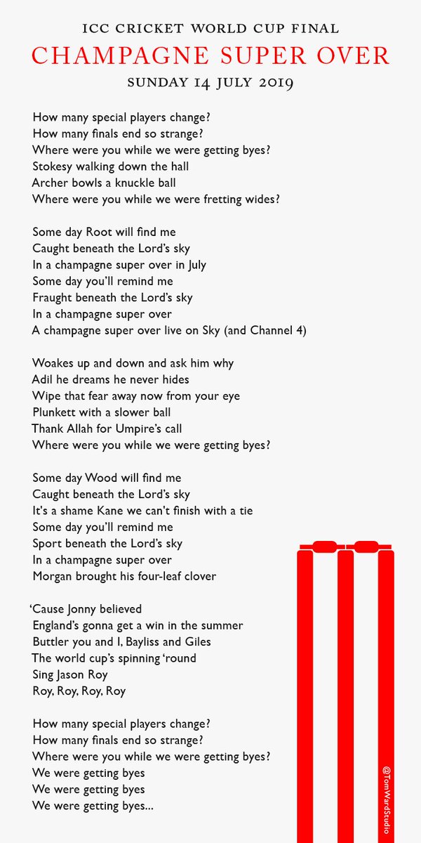 TomWardStudio's tweet image. Champagne Super Over #CWC19