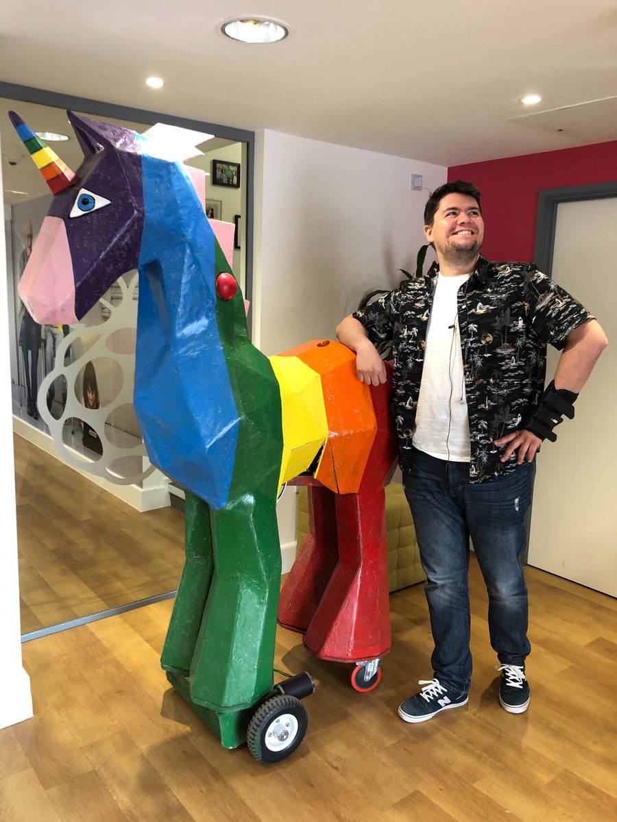 The worlds first Raspberry Pi-powered Twitter-activated jelly bean-popping unicorn has arrived! Thanks to <a href="/KidsInventStuff/">Kids Invent Stuff</a> for trusting us to look after it!
Find out more: raspberrypi.org/blog/raspberry…