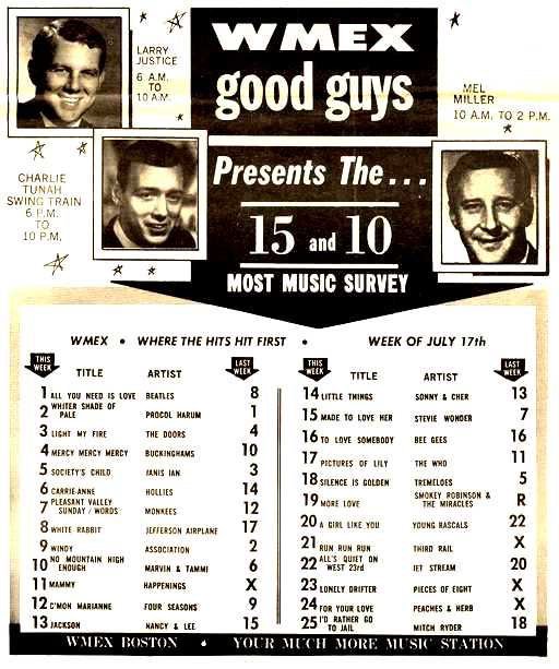 RadioRewinder's tweet photo. #WMEX #BostonRadio July 17 1967 https://t.co/AEPGknmBa4