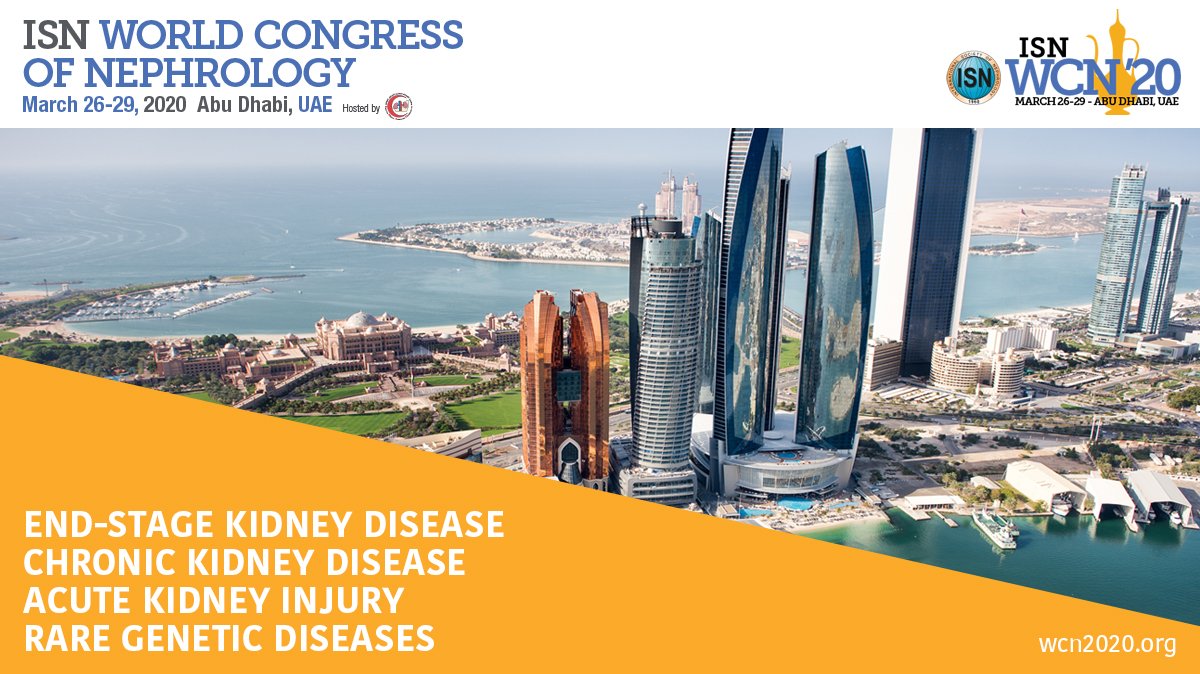 ISNWCN's tweet photo. Prepare for #ISNWCN 2020!
#ESKD, #CKD, #AKI, rare genetic diseases and more!
Pre-congress courses:
➡ Interventional #nephrology
➡ Renal pathology #RenPath
➡ Epidemiology
➡ Clinical trials
➡ and more!
https://t.co/RcVn87ZnMO
#ThisIsISN https://t.co/BPI3hDr9S1