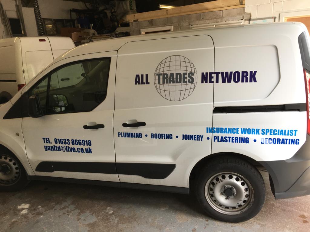DandSSignsLtd's tweet photo. Some livery for all trades network.

We're are happy to offer services through the medium of Welsh. Just ask and a Welsh speaker will be more than happy to help.

Ni yn falch i gynnig gwasanaethau trwy'r cyfrwng o'r Gymraeg. #graphics #signwriting #vinyl #decals  #layednotsprayed https://t.co/vAkPPlGAm4