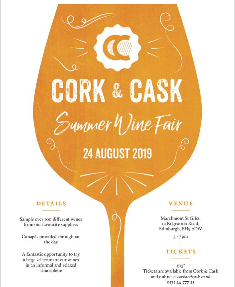 CorkCask's tweet photo. SUMMER WINE FAIR ☀️
Tickets now on sale. Over 100 of our best wines, for 4 hours on Saturday August 24th. £15 (includes free canapés). 
Available to buy in store or online 👇
https://t.co/IjLtofAwaw https://t.co/LSfuDzhEGa