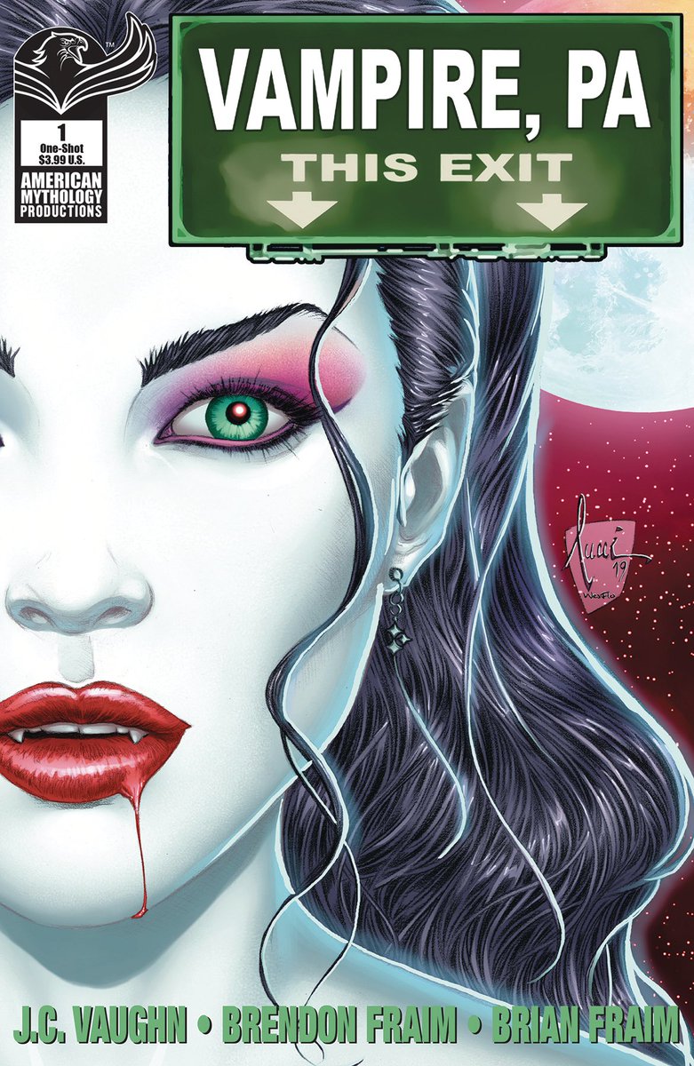 AmericanMytho's tweet photo. IN STORES TODAY -- VAMPIRE, PA #1 One-Shot! Written by J.C. Vaughn. Illustrated by Brendon and Brian Fraim. Covers by superstar artist Billy Tucci and Asha Kishna! #NCBD #Comics #ComicBooks #VampirePA https://t.co/mCNmnaoSCj
