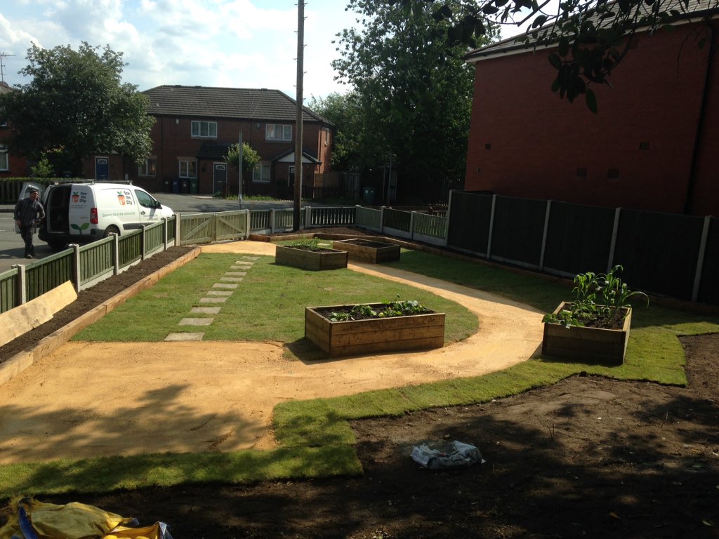 SowtheCity's tweet photo. Here's a story, ex service user of the fantastic Red Door project in Bury where we created a garden, helps us to create a new community garden also in the town. Phase 1 completed yesterday! @NSCPG @CaritasSalford https://t.co/59BsCe3gUA