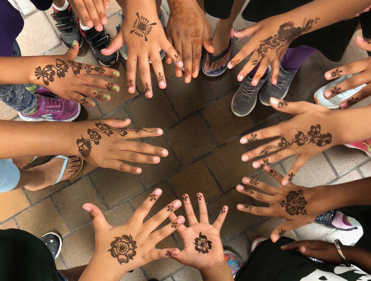 Mehndi day at camp thanks to our parent volunteers @campsail2019