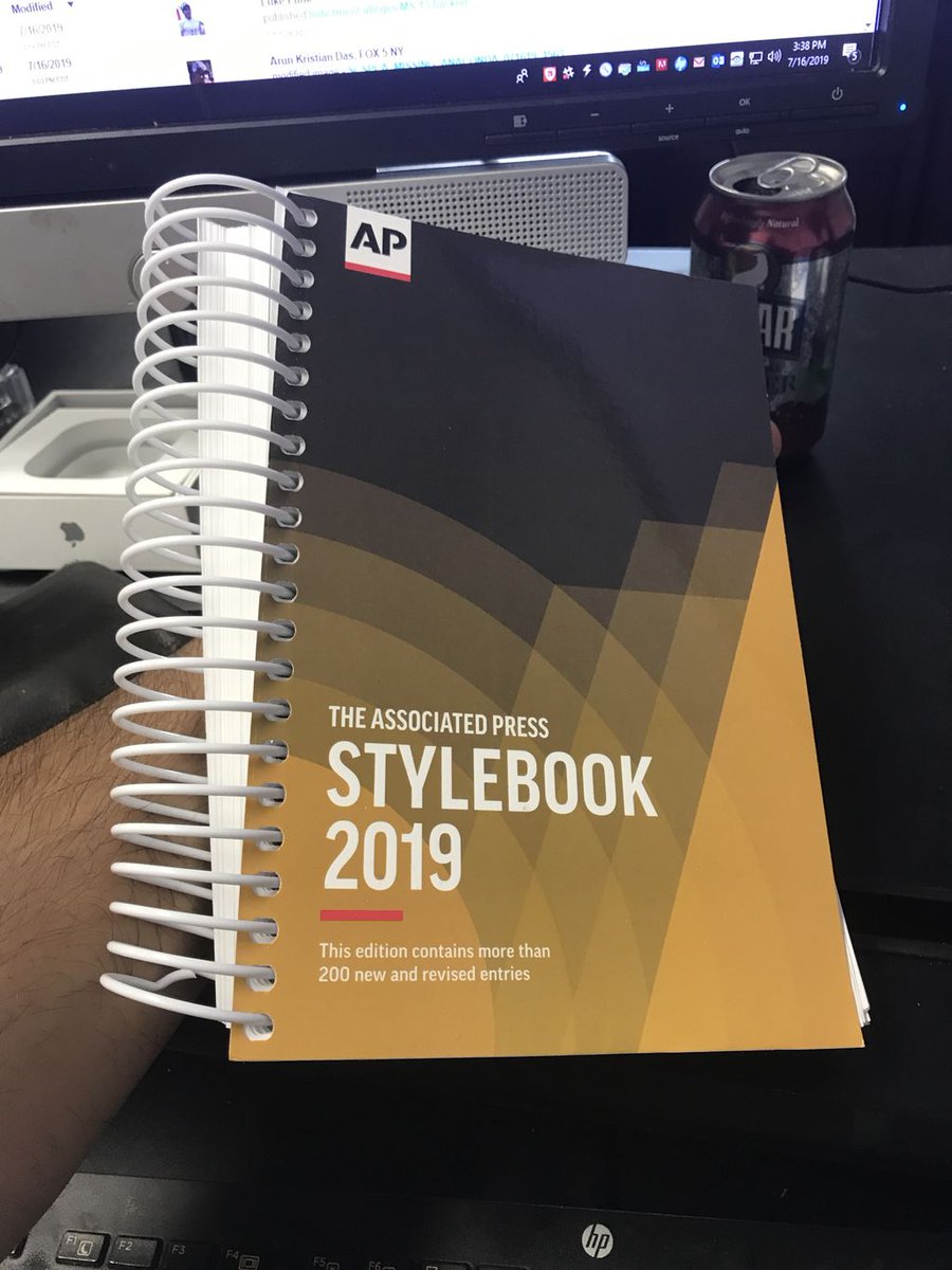 arunwithaview's tweet photo. I’m going old school with this spiral-bound @APStylebook #Journalist #journalism #masterwriter #mastereditor #rewriteguy https://t.co/Gq3vUa58JW