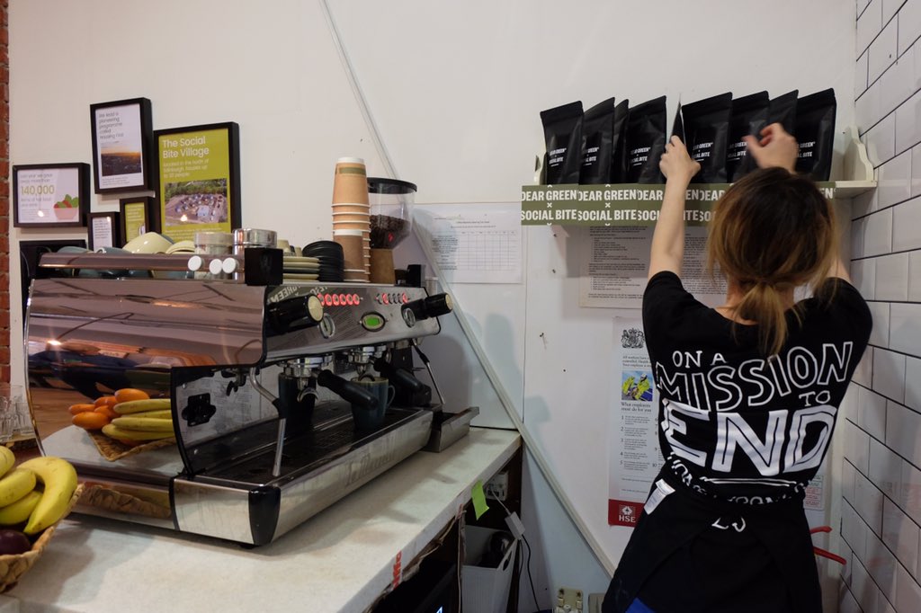 CoffeeGlasgow's tweet photo. We’re excited to announce our new coffee partnership with @SocialBite_ Buy a coffee this week and we’ll #payitforward for a person experiencing homelessness to receive a free coffee! #endhomelessness https://t.co/Ewf61o8CNn