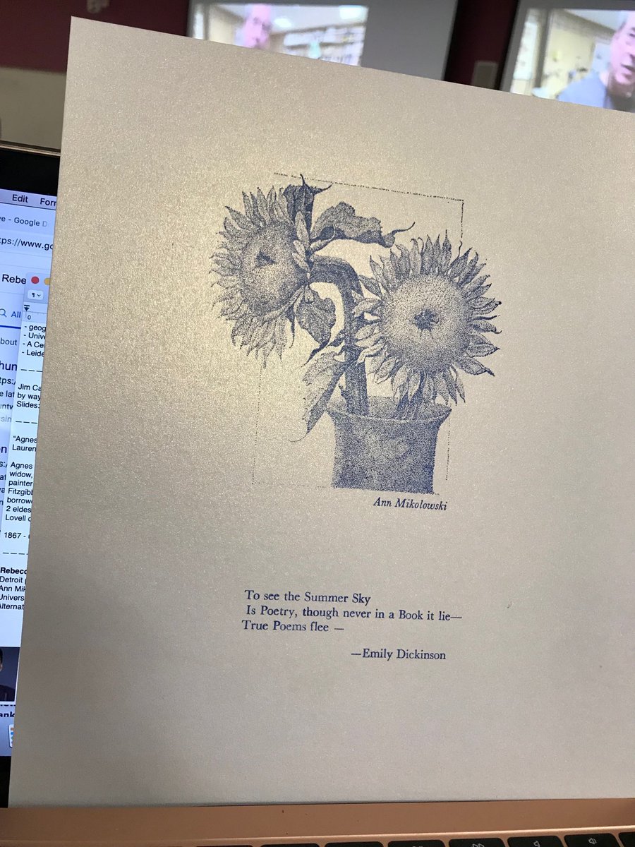 KLeuner's tweet image. Look at this totally gorgeous handout by Rebecca Chung! She printed it by hand and has raised the bar on handouts, forever. Did you have to clean a press to make yours? If no, doesn’t count. #sharp19