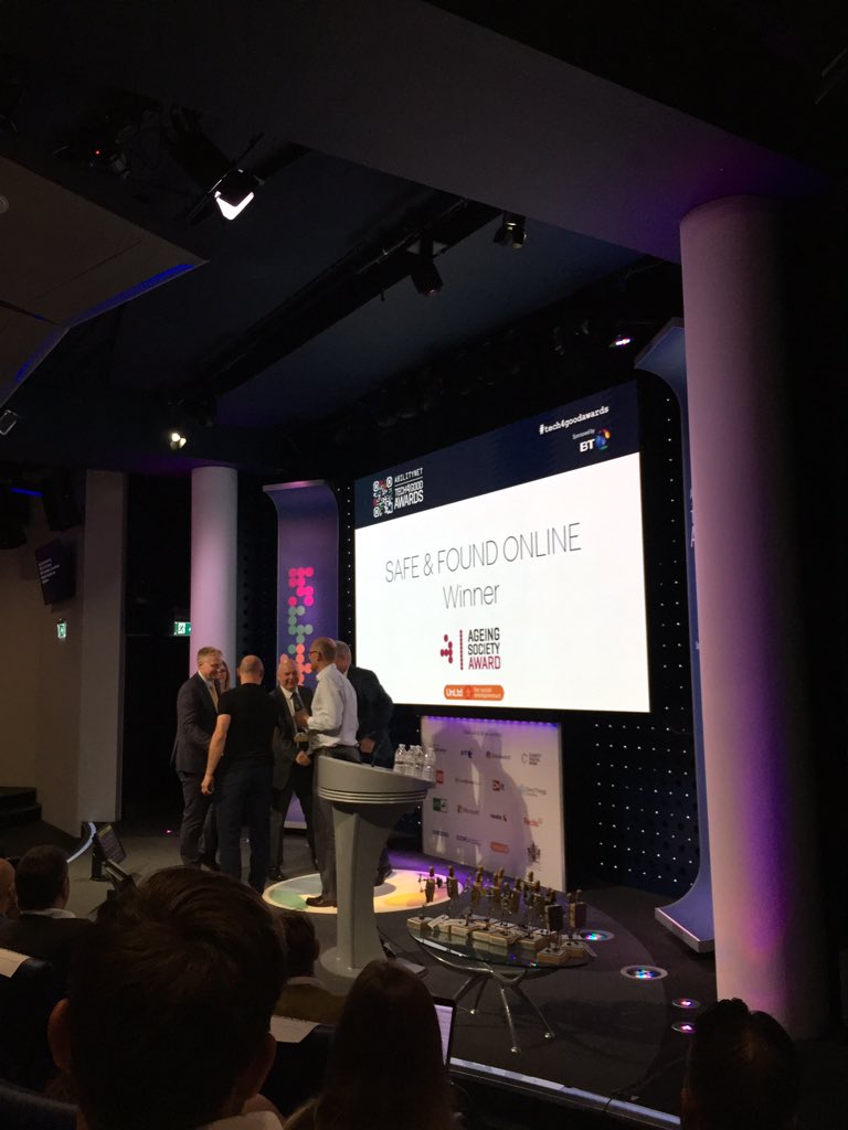 phil_merrifield's tweet photo. Honoured to be runner up at the #Tech4GoodAwards for #AgeingSocietyAward. Congrats to Safe and sound the deserving winners! #maybenexttime @madeopenltd https://t.co/F2YYSzWTdW