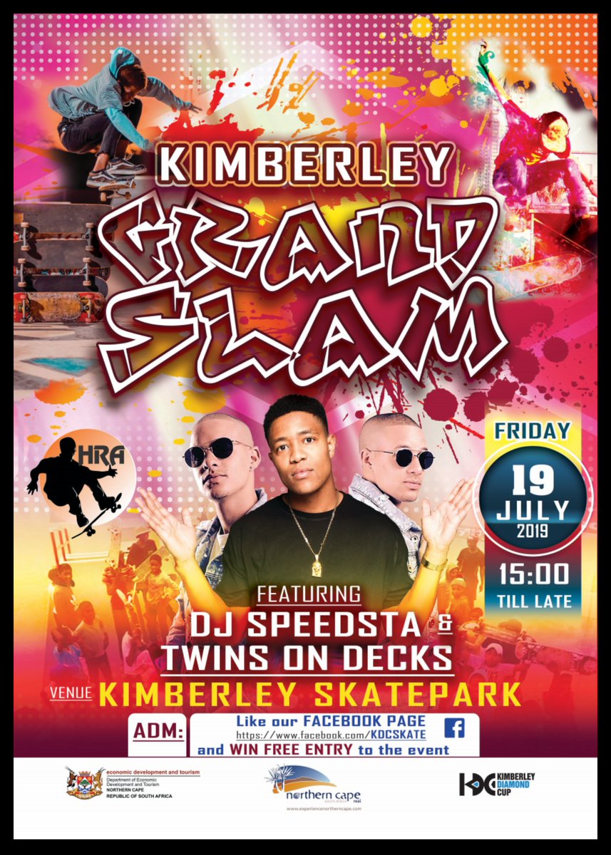 #KimberleyDiamondCup is coming back in December 2019 <a href="/skateboarding/">Skateboarding</a> @VANS_66 <a href="/almostskate/">Almost Skateboards</a> <a href="/AfricanSk8/">African SkateProject</a> <a href="/africaskate/">Africa Skate</a> <a href="/slamskatemag/">Slam Skateboarding</a> <a href="/nsa_sk8/">NSA Skateboarding</a> <a href="/TiyaniTee/">Tiyani Nghonyama</a> <a href="/skullcandy/">Skullcandy</a> @econdevfinNC <a href="/KuchaneM/">Peter M'kuchane</a> <a href="/Tourism_gov_za/">Dept of Tourism</a> @zsaul1 <a href="/nyjah/">Nyjah Huston</a> <a href="/redbullskate/">Red Bull Skateboarding</a> <a href="/motheoseleke/">Motheo Seleke</a> <a href="/flipskateboards/">Flip Skateboards</a> <a href="/PlanBofficial/">Plan B Skateboards</a>