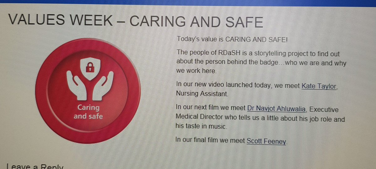 RDaSH_Culture's tweet photo. Some fab #peopleofrdash films this week celebrating people who #livethevalues day in &amp; day out, 24/7..👏👏 Our values are part of who we are..culture... here is Kate who tells us about her role in the recovery team as a fabulous nursing assistant #RDaSHWay https://t.co/Gc5iIO1Ptv https://t.co/DU4drzLmf2