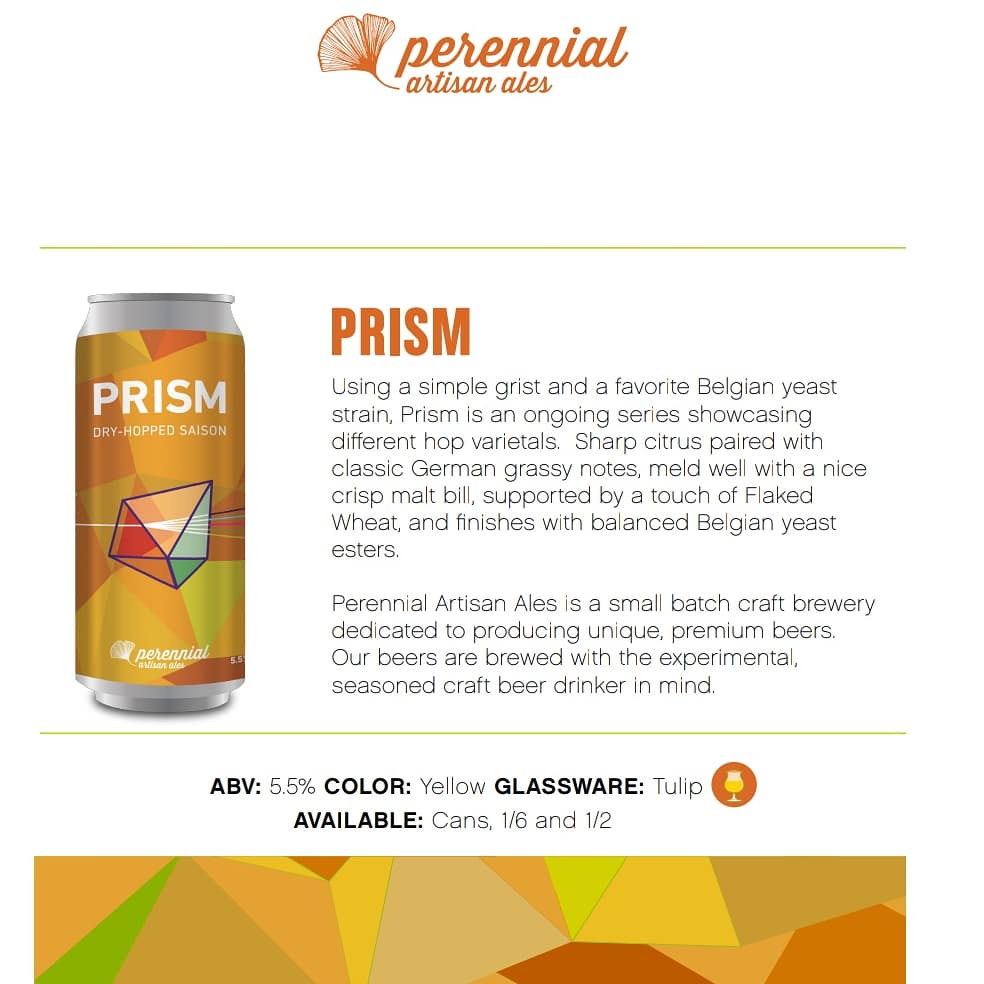 ArtisanBevNC's tweet photo. Our second drop from our newest partner @perennialbeer lands this week and we are really excited about these beers.  Look for them on shelves and draft starting next week! 
#perennialartisanales #distrodonedifferent
#stlouisbeer https://t.co/IB8b6gOaX4