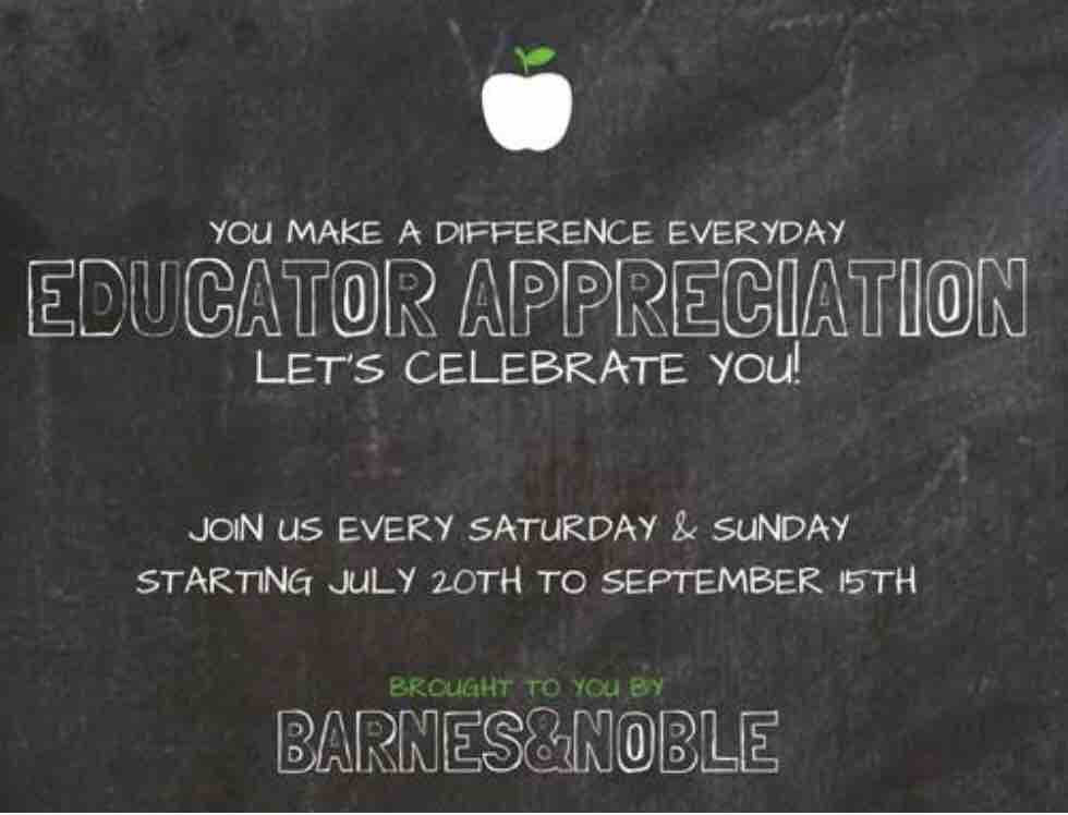 BNDeerPark's tweet photo. Educators...We want to celebrate you! Come check out this event starting THIS WEEK and use your Educator Discount Card for 25% off! Your classroom will thank you for it. 😊 https://t.co/s2JR3Akvf5