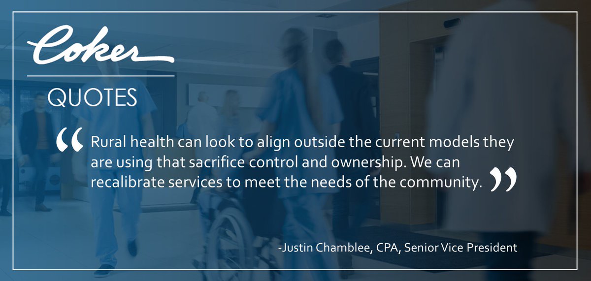 🗣️ #CokerQuotes <a href="/Justin_Chamblee/">Justin Chamblee</a> recaps his recent presentation at the #AHLA19 Transactions conference. Hear more in our recent #podcast about alignment options for #ruralhealth organizations ➡️ ow.ly/jRBD50v0UYh