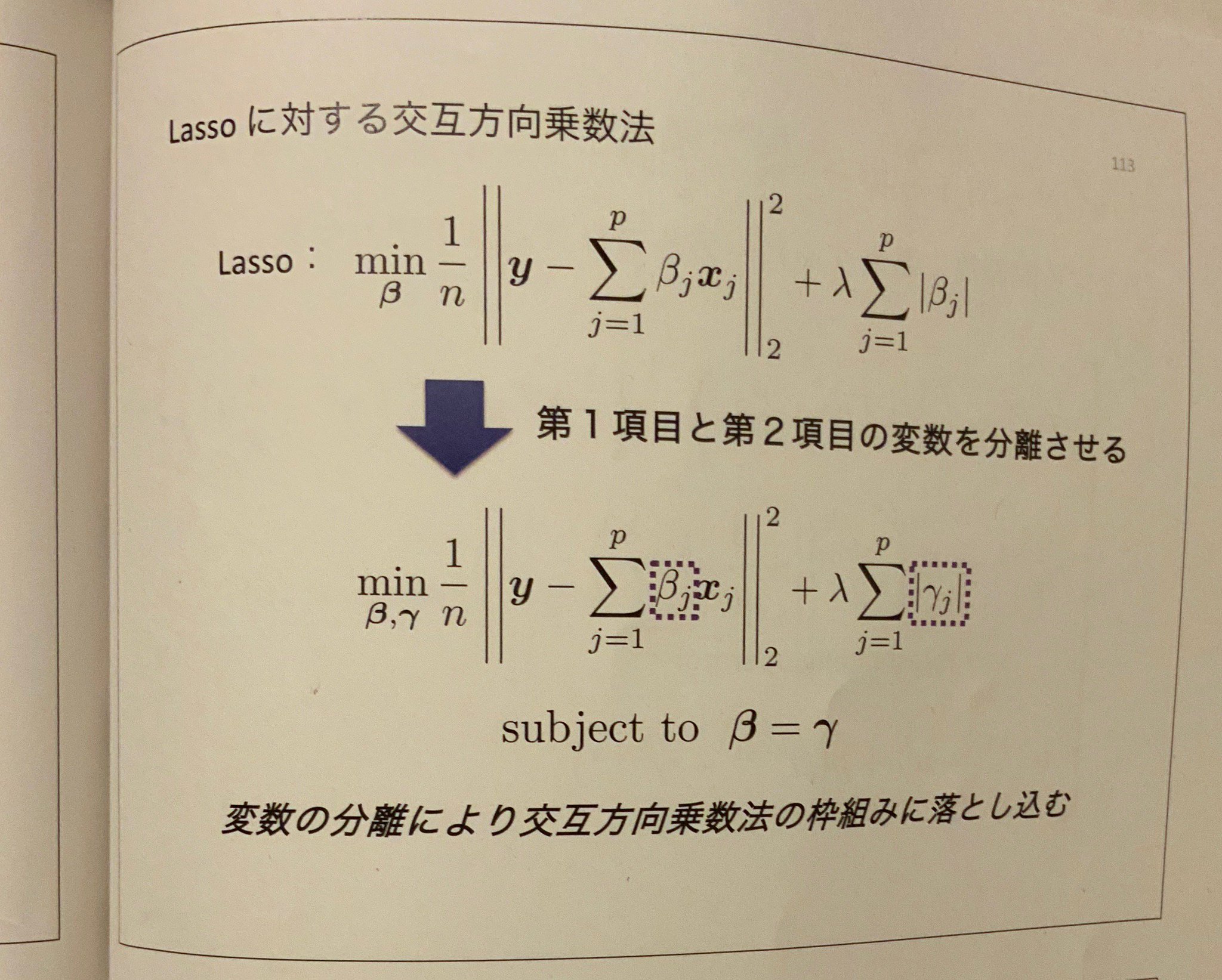 ピッチブレンド On Twitter 統計数理研究所の公開講座 スパース推定 を受講したけど面白かった ハイライトはlassoのアルゴリズムのここ 要するにf X G X を最小化するのが難しい時に X Yの制約条件でf X G