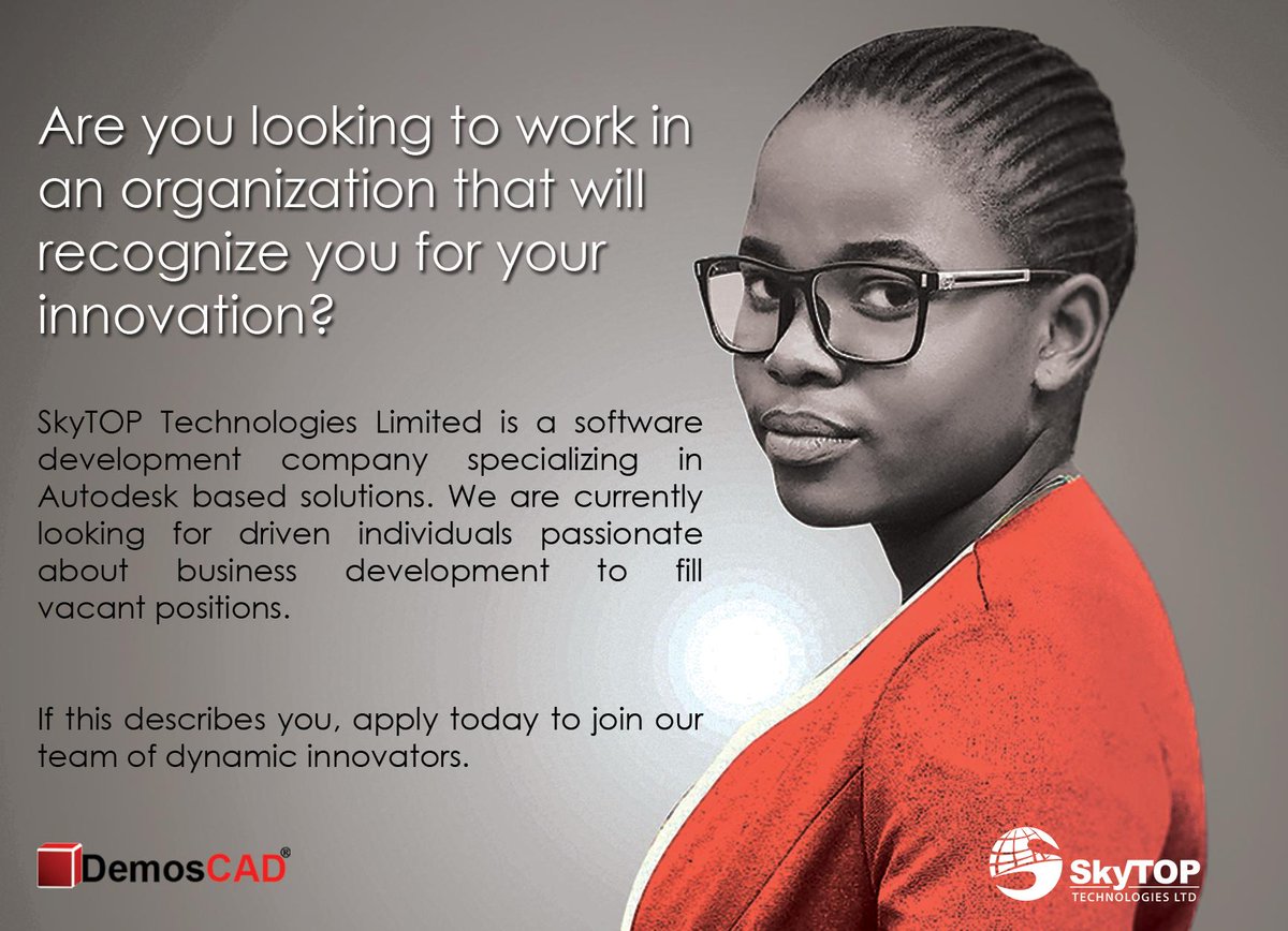 DemosCAD's tweet image. We are looking for a Technical Sales Engineer to join our family of staff. Click the link below to apply. 
skytoptechnologies.com/component/k2/b…