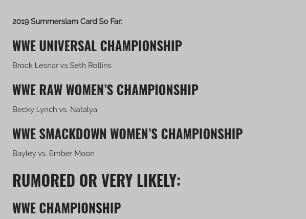 JoshStinger29's tweet photo. Leaked @WWE #SummerSlam #MatchCard looks like @WWE needs to get rid of a few #moles cause this jus makes #SummerSlam #NotInteresting thax @ringsidenews_ for #Distroying #SummerSlam for the @WWEUniverse https://t.co/dEnq0IAGsM