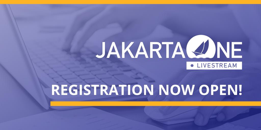 📢 JakartaOne Livestream registration is OPEN! Register today to save your spot and let us know you'll be there 👉 bit.ly/2XOPPoQ

<a href="/JakartaEE/">Jakarta EE</a> <a href="/TanjaEclipse/">TanjaEclipse</a> <a href="/Java_EE/">Java EE Platform</a> <a href="/AdamBien/">Adam Bien</a> <a href="/reza_rahman/">Reza Rahman ☮️</a> <a href="/javajuneau/">Josh Juneau - @javajuneau@fosstodon.org</a> <a href="/arungupta/">Arun Gupta</a> <a href="/ivar_grimstad/">Ivar Grimstad</a>