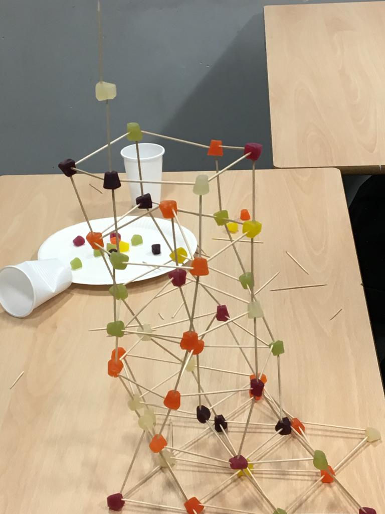 MathsSTEDMUNDS's tweet photo. Year 8 construction challenge.
Great ideas and teamwork shown  whilst making the tallest construction from midget gems and cocktails sticks https://t.co/3JOTaLAX2D