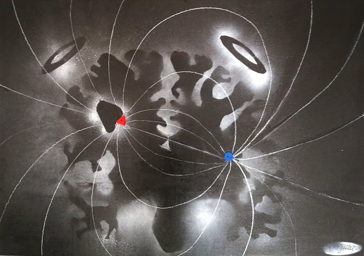RebeccaIvatts's tweet image. My new artwork inspired by transcranial magnetic stimulation (TMS) thanks to @cjstagg : "Space of infinite parameters"