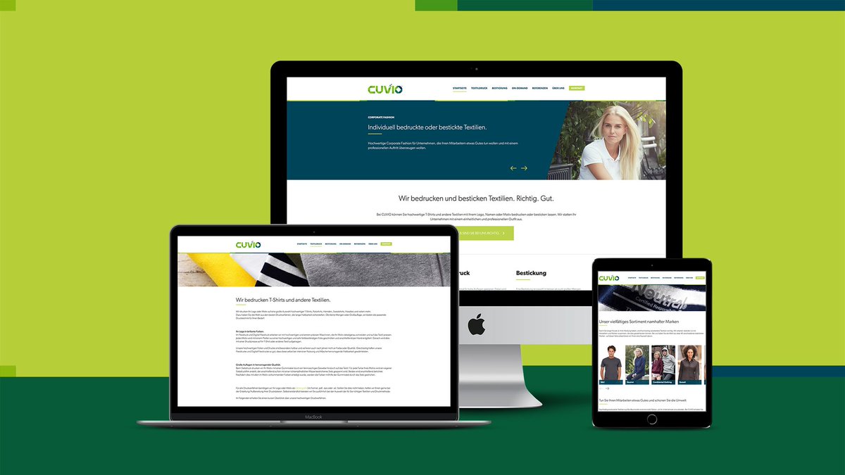 Die neue Website unserer Schwesterfirma <a href="/cuviotextilien/">CUVIO</a> ist online. CUVIO bedruckt und bestickt hochwertige Textilien für Unternehmen in ganz Deutschland. cuv.io #textildruck #bestickung #corporatefashion