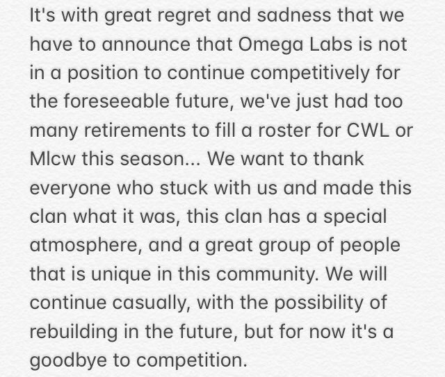Sad times. But maybe one day.
Thx to all our leaders that help this clan reach so many great results. 
Niko - Drago - Brock - @LabsZeb - Dude - <a href="/ROScorpion/">Scorpion</a> - @Krypton_Clash - <a href="/ao_pate_gio/">Pate-gio</a>