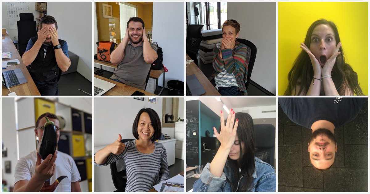 makers99's tweet photo. 🎉We celebrate #worldemojiday2019 with a picture series about our favourite #emojis. 

Dear emojis, we thank you! You help to avoid miscommunication every day.  🙏😅♥️

#netzstrategen #Barcelona #Emoji 
🙈🙉🙊😱🍆👍🤦‍♀️🙃#WorldEmojiDay https://t.co/wiK8sVi7cG