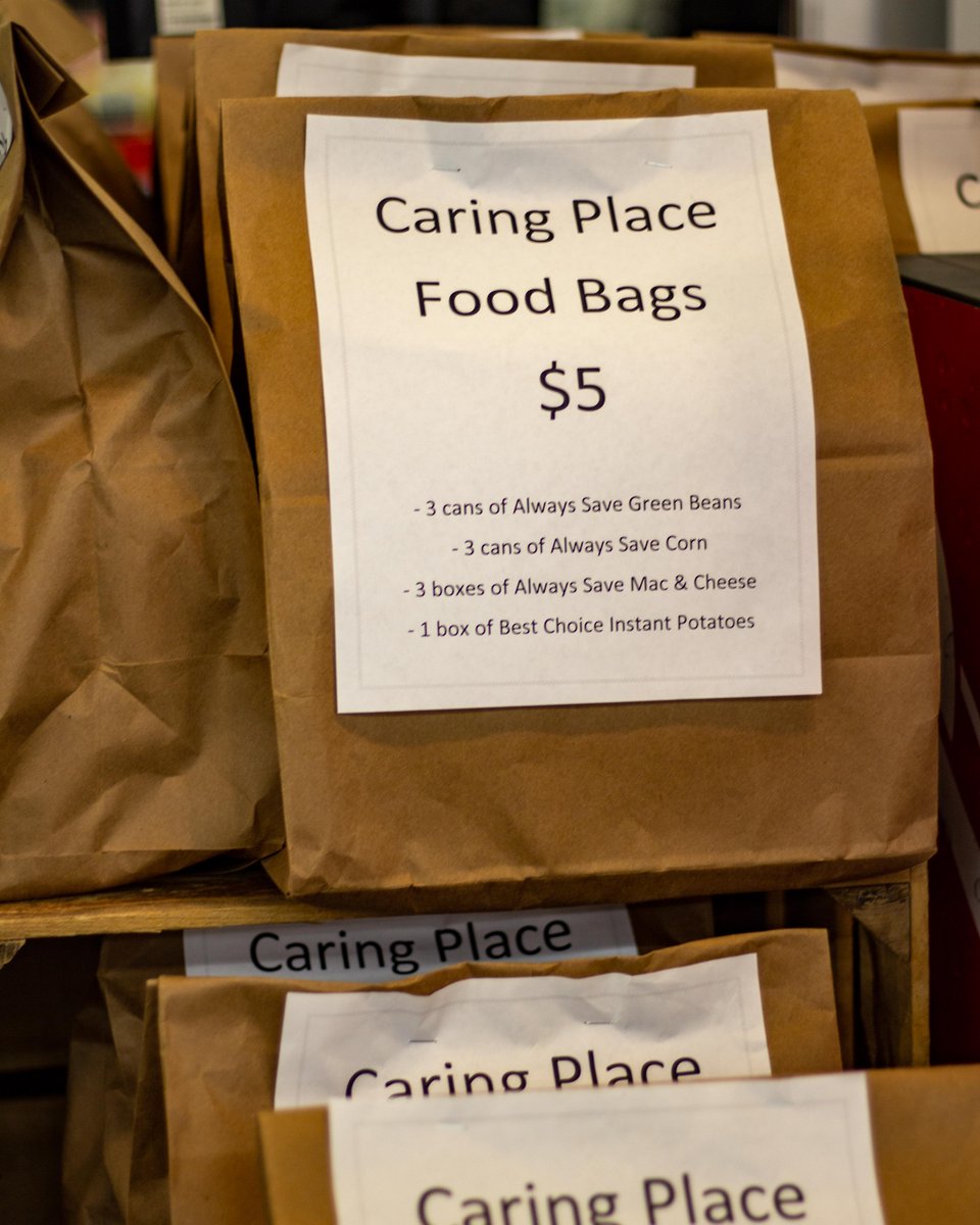 Worried about not having enough time to pick out items for the food drive in 2 days? Don't worry because Cooke's has you covered with the simple and easy grab $5 food bag that has all the essentials! Just stop by their registers, buy some bags, and they'll handle the rest!