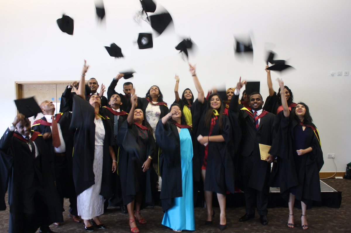 Jocardiffmet1's tweet photo. Thank you @icbtcampus students for coming to Cardiff for graduation. A pre graduation campus tour and post graduation hats in the air pic. #cardiffmetgraduation #throwinghats #srilankagraduates https://t.co/x7PREu0jfd