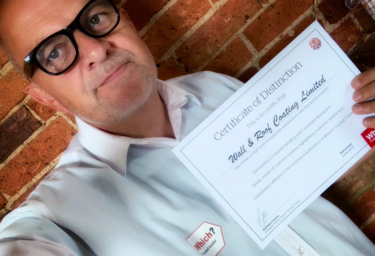 WallandRoofkent's tweet photo. It’s not easy to become a @whichuk #trustedtrader 
So to get this #certificate from #whichtrustedtrader for being one of the best #performing Traders is very pleasing #thankyou #WTTCOD https://t.co/X97F04VUMV