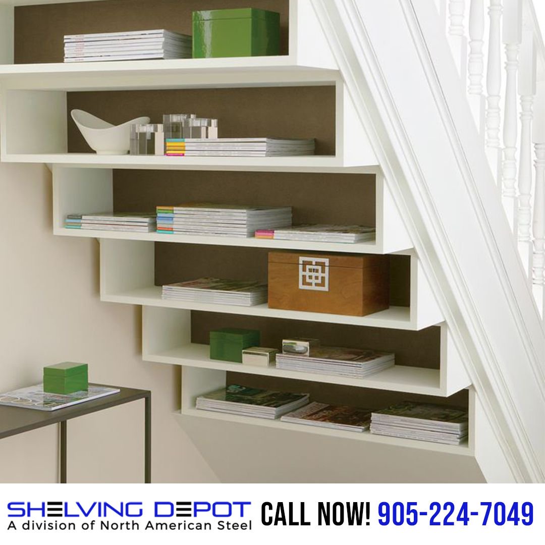 ShelvingDepotCA's tweet image. We are happy to help you find &amp;amp; try creative ways to organize or declutter. Here's a sweet "stair-age" you can create if you need more storage space and a pretty spot! Let us know what you think!

#storage #shelving #perfectstorage  #organized #organizedspace #shelvingunit