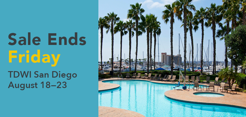 TDWI's tweet photo. Hurry—Early Bird ends this Friday! Save 10% thru July 19. Join us at #TDWISanDiego Aug 18-23 and learn the latest in #data #analytics #DataManagement #DataScience and more from #IndustryExperts Learn more: https://t.co/XLkd8YXIWA https://t.co/1lx6O624kQ