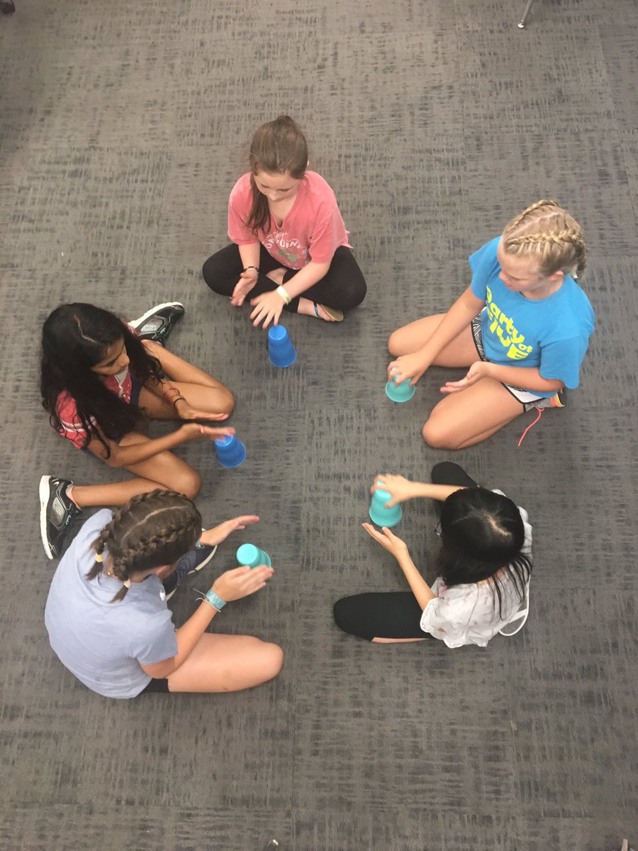 ErinBereuter's tweet image. What do you do when you finish early?? We teambuild with giggles and The Cup Song! @SummerEnGCISD #SE2019