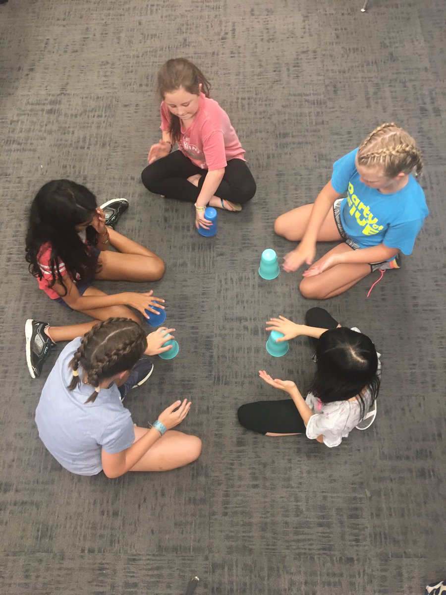 ErinBereuter's tweet image. What do you do when you finish early?? We teambuild with giggles and The Cup Song! @SummerEnGCISD #SE2019