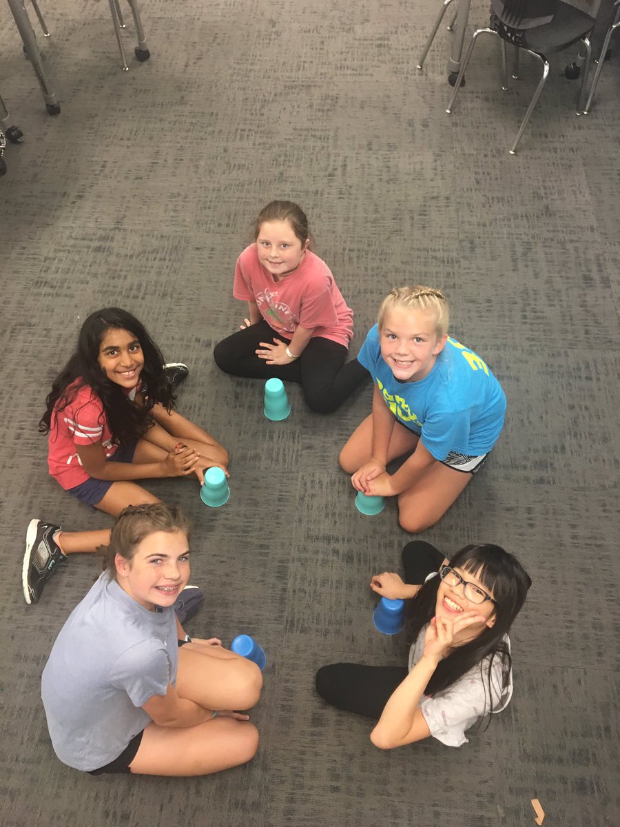 ErinBereuter's tweet image. What do you do when you finish early?? We teambuild with giggles and The Cup Song! @SummerEnGCISD #SE2019