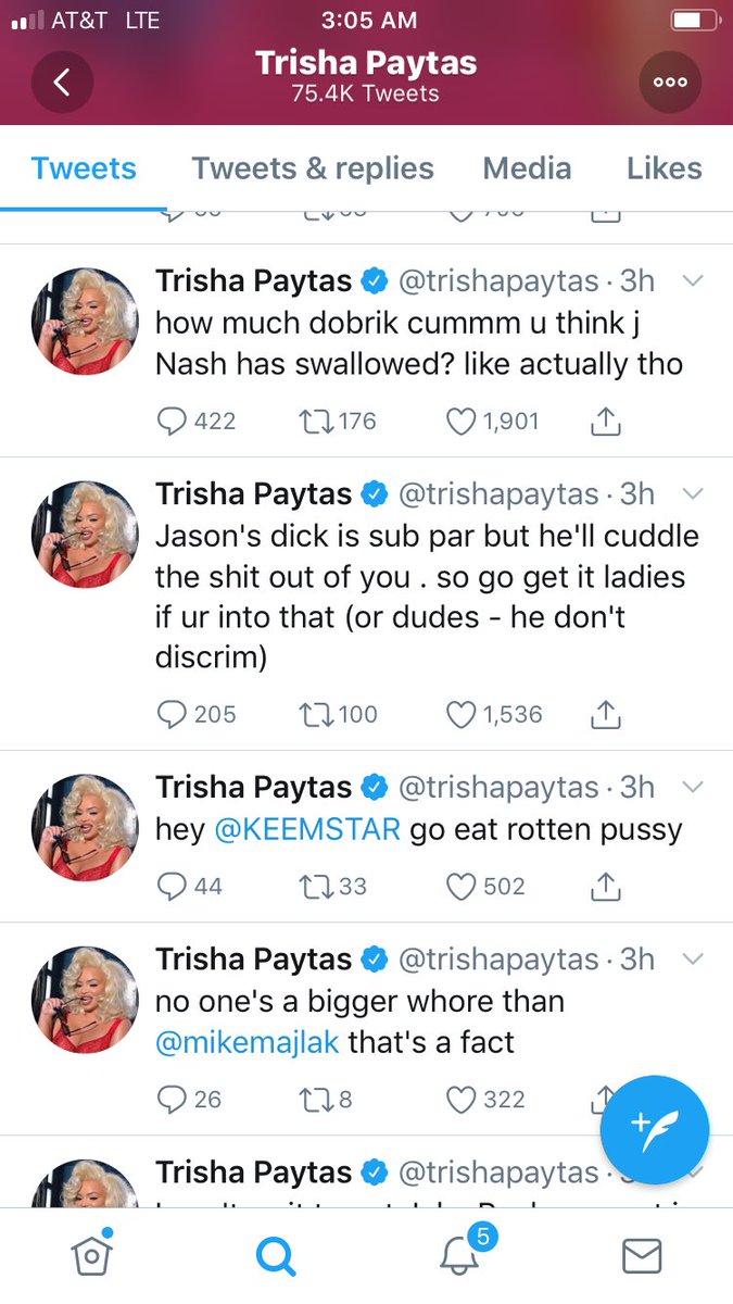 Paytas twitter trisha Did Trisha