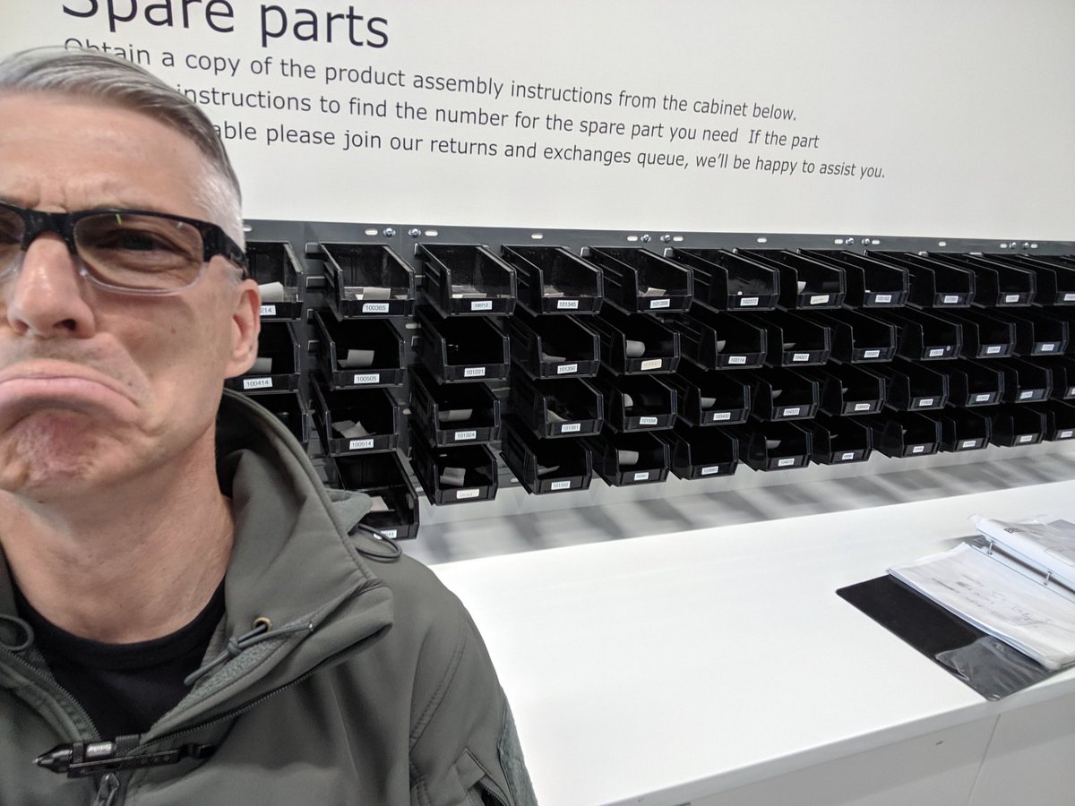 jamesppowell's tweet photo. @IKEARenton, thanks for completely empty spare parts bins... every single bin. Way to give up! https://t.co/HltmkEI7t3
