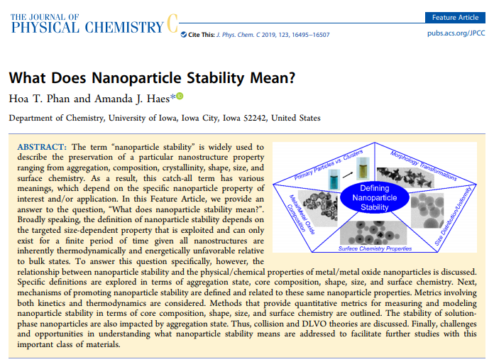 Check out the latest #FeatureArticle from JPC: 'What does Nanoparticle Stability Mean?'  pubs.acs.org/doi/10.1021/ac…
