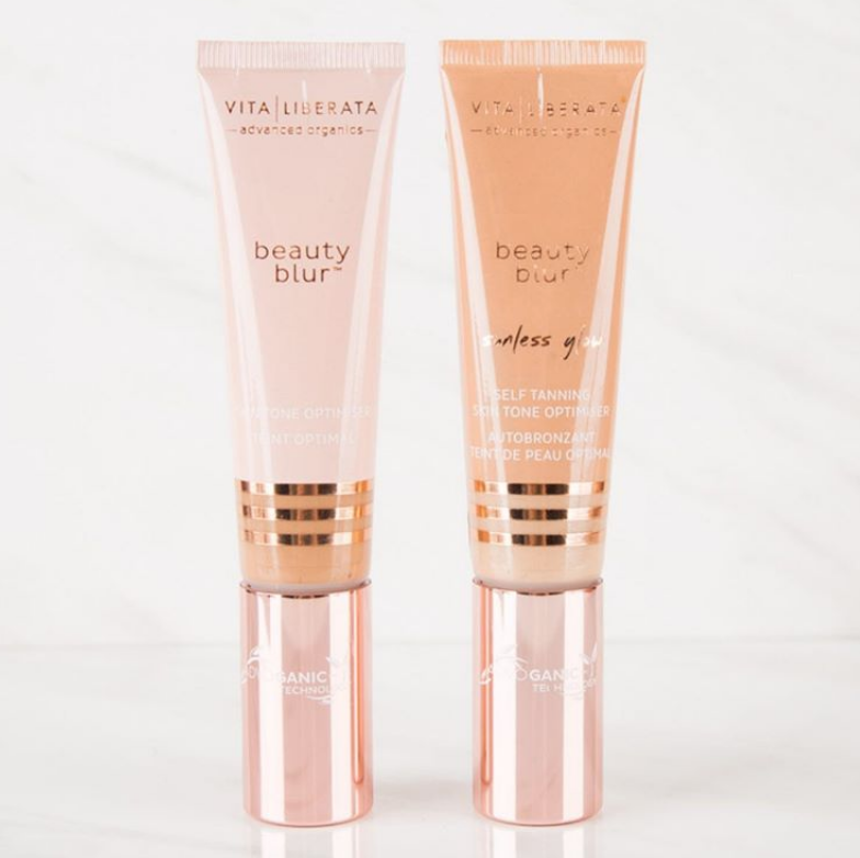 Glow all summer long with Beauty Blur and Beauty Blur Sunless Glow ✨ Wondering what the difference is? Our NEW Beauty Blur Sunless Glow is formulated with added self tanner to build a lasting tan while giving you a flawless complexion and instant glow. #VitaLiberata