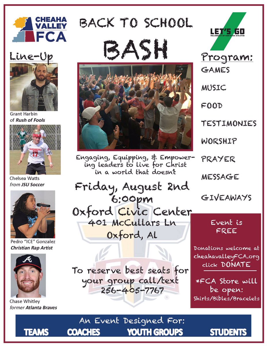 cheahavalleyfca's tweet photo. Make plans now to join us August 2nd for the Back to School Bash!! It will be a great night of fellowship and worship as we get ready for the new school year! SEE YOU THERE!! https://t.co/GFq92FYAO0