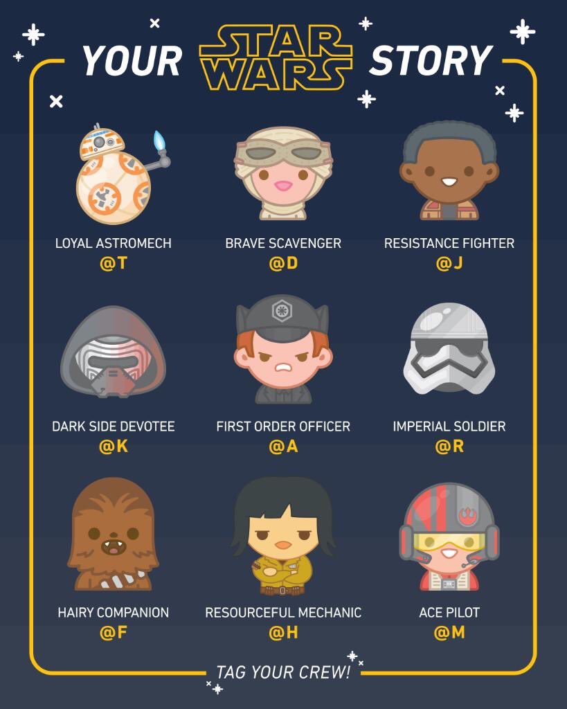 FoxySnob's tweet photo. @_ObiMoo @starwars @JoePineapples75 @darkbreed @JamesGane @Kay_O @AliPlumb @GeekyRetroNerds @barontedbear @mikeycubed Loyal Astromech @barontedbear 
Brave Scavenger @mikeycubed 
Resistance Fighter @JayLews_ 
Dark Side Devotee @Kay_O 
1stOrder Officer @Ali_the_geek 
Imperial Soldier @darkbreed 
Hairy Companion @beth_joy90 
Resourceful Mechanic @Hall_Business 
Ace Pilot @thewoodyatt 
#SWCrew https://t.co/r71oX9AYdc
